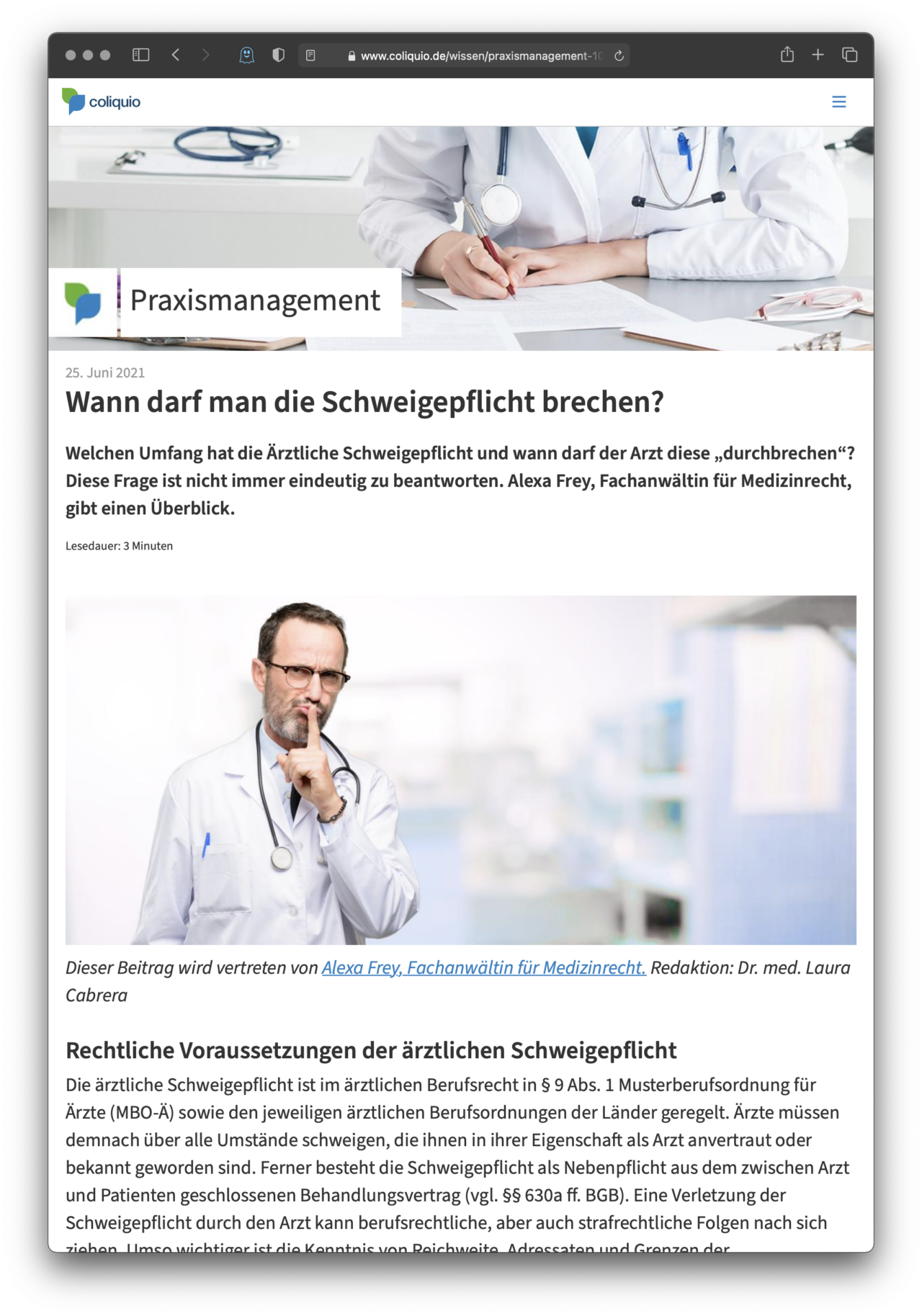 Ärztliche Schweigepflicht - WWS Rechtsanwälte